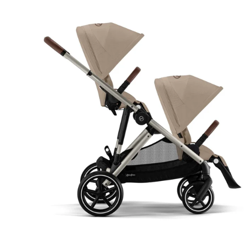 עגלת תינוק לתאומים / אחים Gazelle S2 בז' Almond Beige סייבקס
