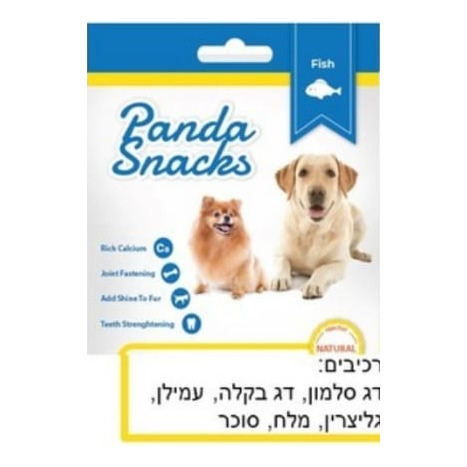 פנדה חטיף לכלב מיני רצועות סנדוויץ סלמון ובקלה 80 גרם