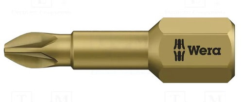ביט PZ1 אורך 25 ממ מוזהב לברגי עץ
