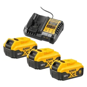סט 3 סוללות 18V 5AH + מטען DEWALT