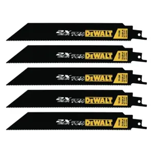 חבילה של 5 להבים שחורות למסור חרב לחיתוך מתכת DEWALT