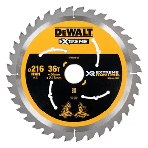 להב 216 מ"מ עם 36 שיניים לעץ DEWALT