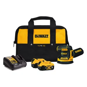 מלטשת אקצנטרית 18V "5 + שתי סוללות 5.0AH DEWALT