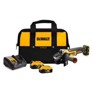 משחזת זווית נטען "4.5 + שתי סוללות 5.0AH DEWALT