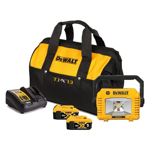 פנס לד 2000 לומנס 12/20V + שתי סוללות 5.0AH דיוולט DCL077N – פנסים ומוצרי תאורה