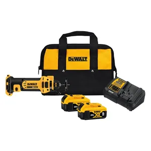 כרסום לחיתוך גבס 20V + שתי סוללות 5.0AH DEWALT