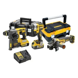 סט אימפקט + פטישון + דיסק + שתי סוללות 5.0AH DEWALT