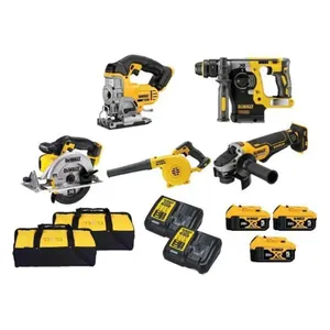 סט 5 כלים + 3 סוללות 5A + זוג מטענים + זוג תיקים DEWALT