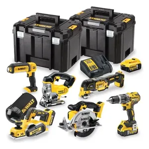 סט 6 כלים + 3 סוללות 5A מטען ושתי ארגזים DEWALT