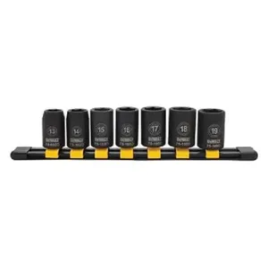 סט 7 בוקסות שחורות "1/2 במידות 13-19 מ"מ DEWALT