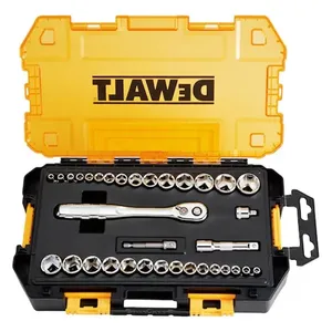 סט בוקסות "3/8, "1/4- עם 34 חלקים בקופסה קשיחה DEWALT