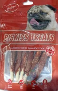 ביסקיס חטיף רצועות טלה לכלב 80 גרם | Biskiss Lamb Strips Dog Treats 80g