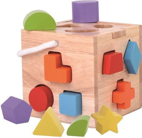 קוביית התאמת צורות מעץ Pit Toys