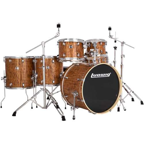 מערכת תופים "22 6 חלקים עם אביזרים (ללא מצילות) LUDWIG Evolution Cherry LE622010