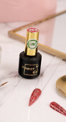 לק ג׳ל 15 מ״ל פאוור ג׳ל Power Gel קראק ג׳ל (מתפוצץ) צבע אדום