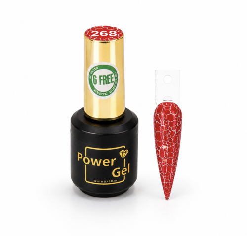 לק ג׳ל 15 מ״ל פאוור ג׳ל Power Gel קראק ג׳ל (מתפוצץ) צבע אדום