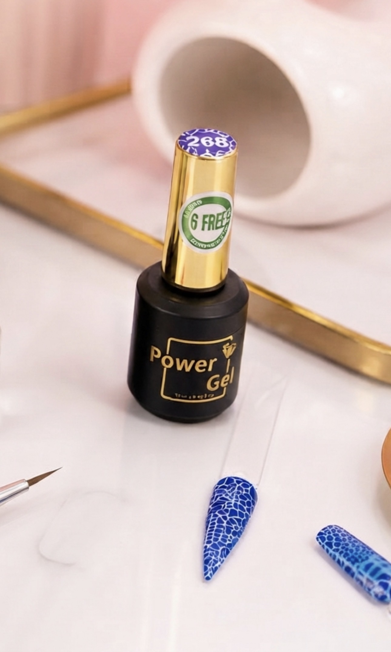 לק ג׳ל 15 מ״ל פאוור ג׳ל Power Gel קראק ג׳ל (מתפוצץ) צבע כחול 