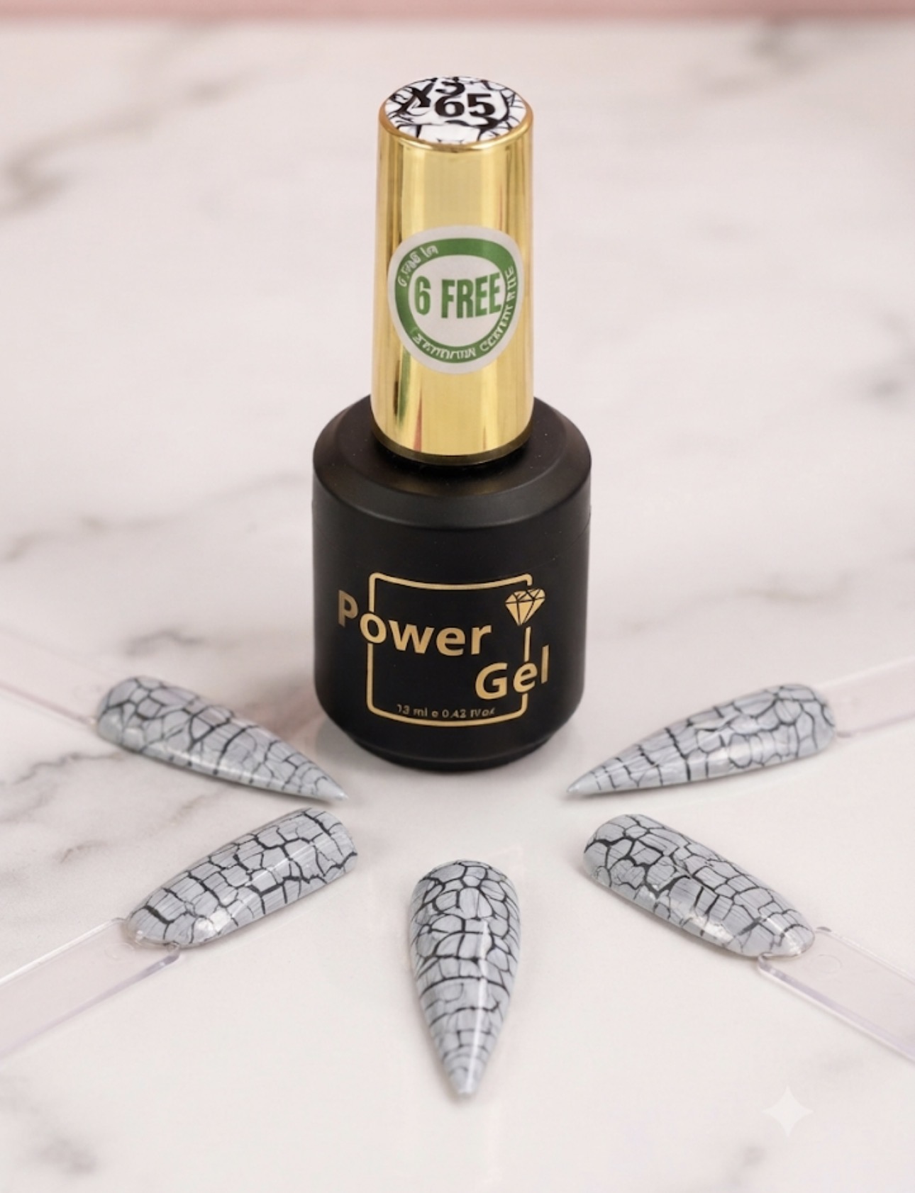 לק ג׳ל 15 מ״ל פאוור ג׳ל Power Gel קראק ג׳ל (מתפוצץ) צבע לבן