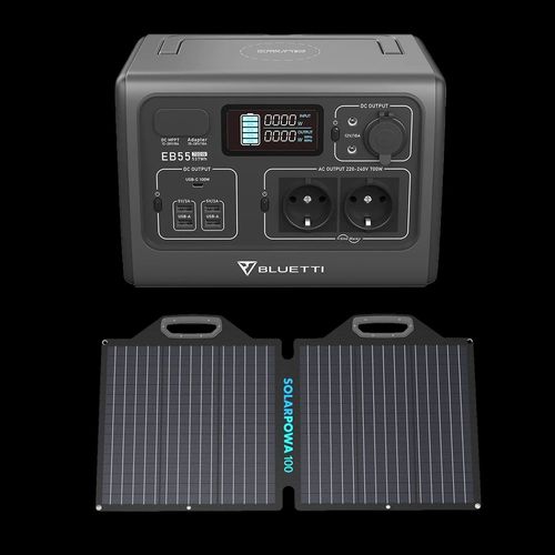 תחנת כוח BLUETTI EB55 + פאנל סולארי 100W