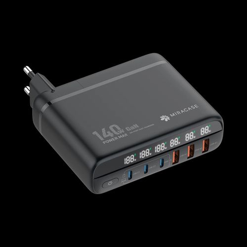 מטען קיר עוצמתי 140W עם 6 יציאות טעינה דגם MWC140W מבית Miracase