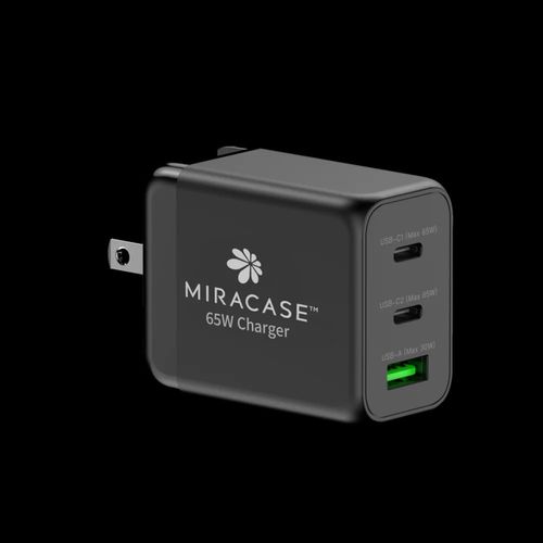 מטען קיר אוניברסלי מהיר דגם MWC65U בצבע שחור מבית MIRACASE