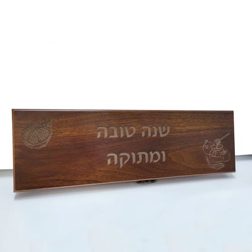 מארז עץ מהגוני לבקבוק יין ואביזרים 4 חלקים
