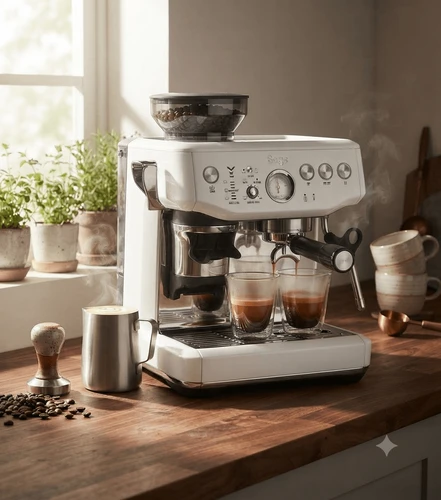 מכונת אספרסו Sage Barista Express Impress לבן מלח ים | SES876SST