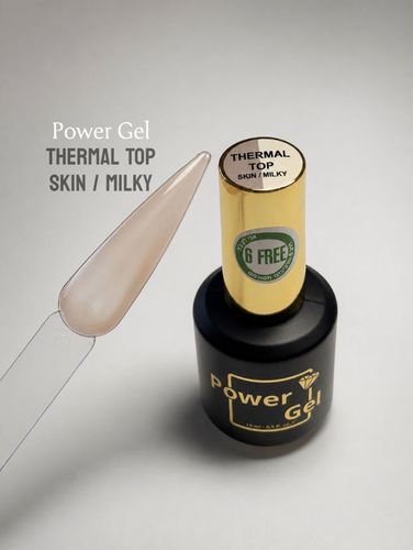 לק ג׳ל 15 מ״ל Power Gel פאוור ג׳ל THRMAL TOP SKIN/MILKY  