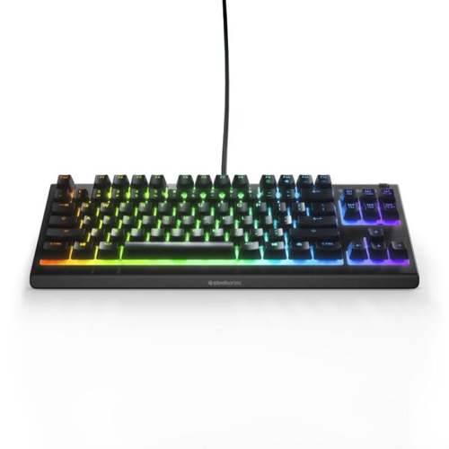  מקלדת גיימינג חוטית עמידה במים SteelSeries Apex 3 TKL US LED 