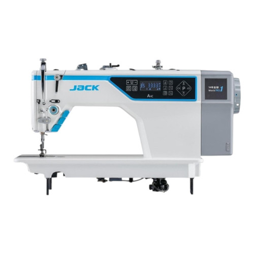 מכונת תפירה תעשייתית אוטומטית דגם JACK A4C-C כולל חיתוך חוטים, חיזוק, הרמת רגל