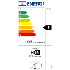 טלוויזיה חכמה 75" TCL 4K SQD-Mini LED טי.סי.אל 75C7L