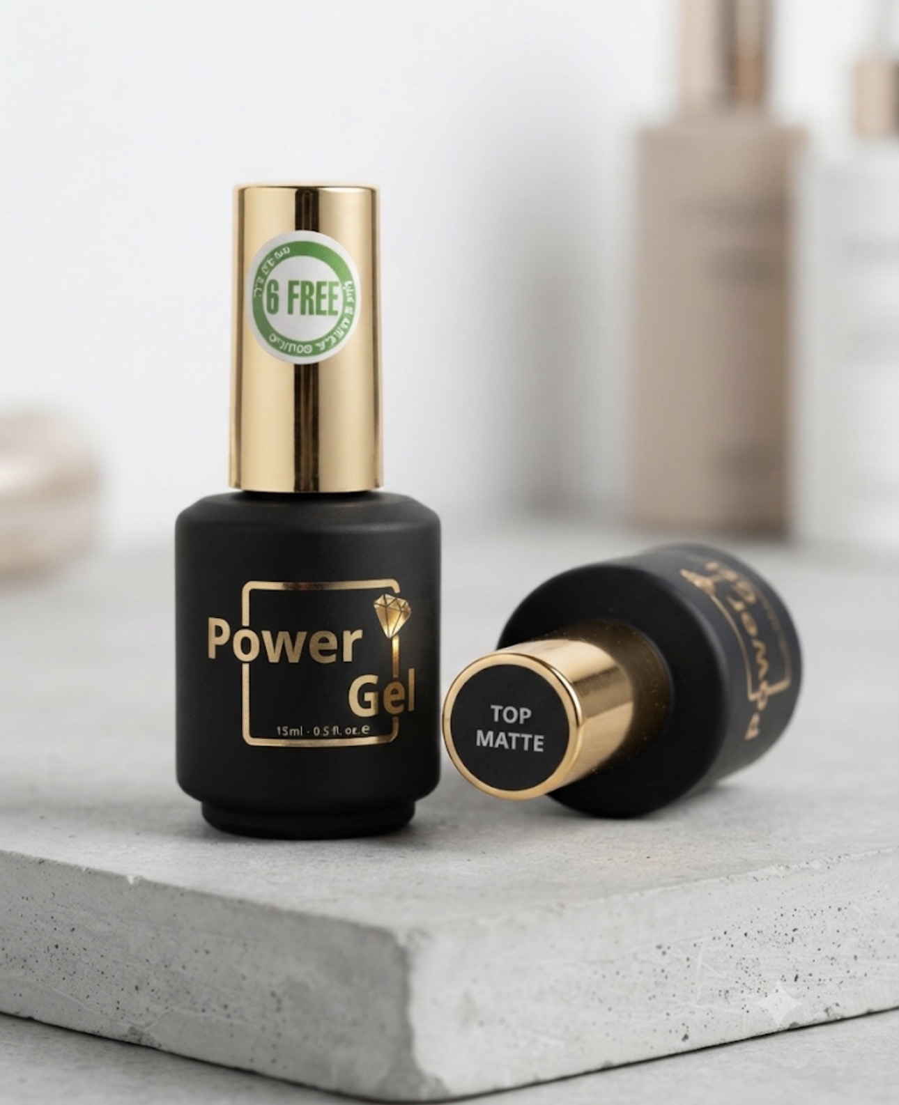 לק ג׳ל 15 מ״ל Power Gel פאוור ג׳ל טופ מאט ללא נטרול