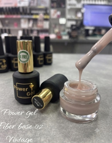 לק ג׳ל 15 מ״ל Power Gel פאוור ג׳ל פייבר בייס  FBER BASE VINTAGE 02