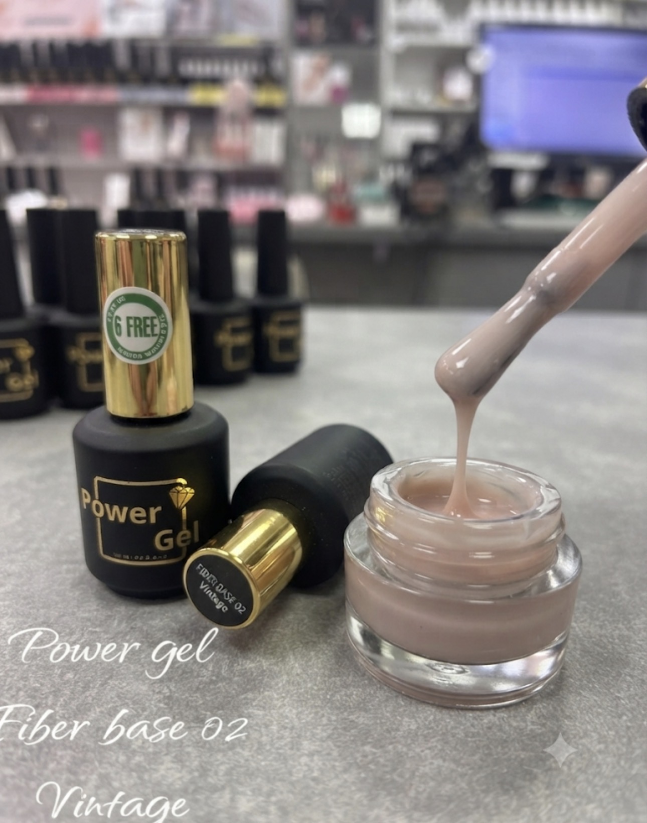 לק ג׳ל 15 מ״ל Power Gel פאוור ג׳ל פייבר בייס  FBER BASE VINTAGE 02