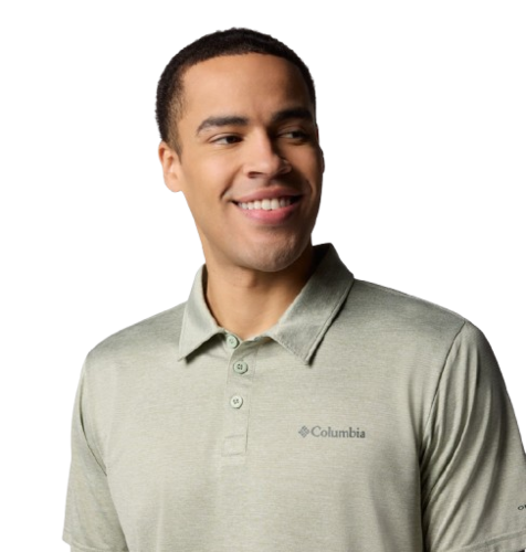 חולצת פולו לגבר Hike Polo ירוקה - Columbia