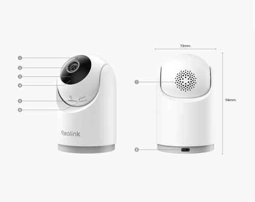 מצלמת אבטחה WiFi 6 פנימית ממונעת 5MP עם זיהוי בכי - Reolink E331