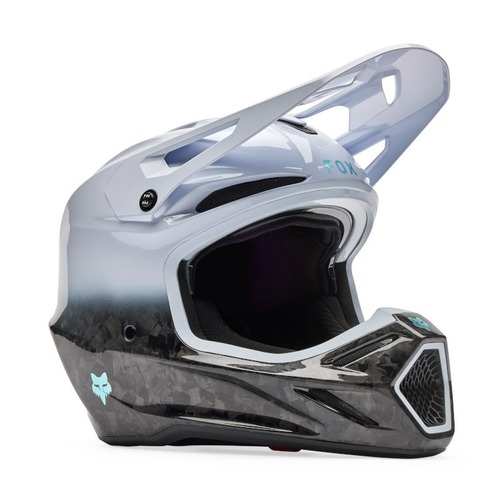 קסדת פוקס קרבון לבן - FOX V3 RS GHOST V26