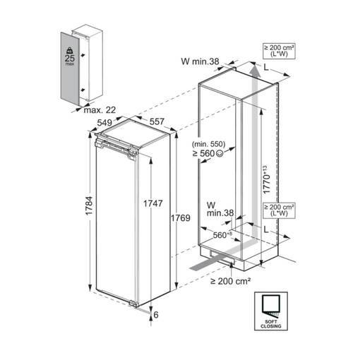 מקפיא אינטגרלי מלא 212 ליטר Aeg TAB71181DC Series 7000 DynamicAir | איטליה אאג
