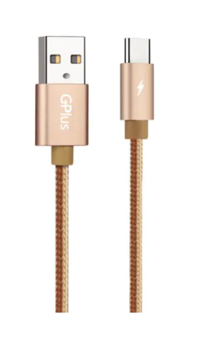 כבל טעינה TYPE-C USB לאייפון 3A בד זהב 1.2 מטר