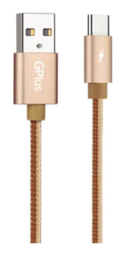 כבל טעינה USB לאייפון 3A בד זהב 1.2 מטר