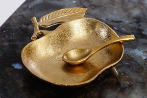 כלי הגשה חצי תפוח+כף BRASS GOLD