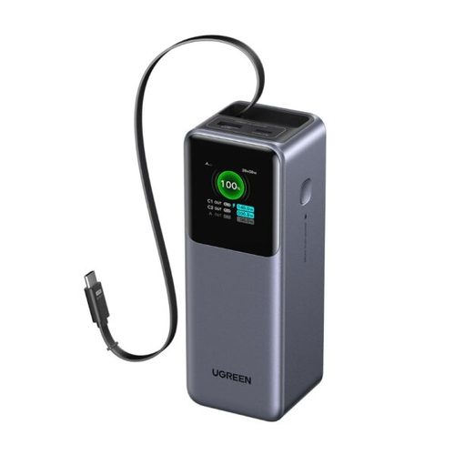  סוללת גיבוי UGREEN Nexode 20000mAh 165W עם כבל USB-C נשלף מובנה ומסך TFT דיגיטלי UGREEN BP726 95670B 