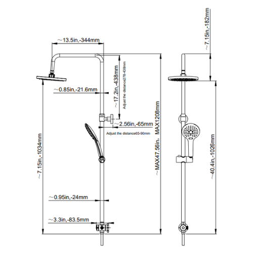 מערכת רחצה משולבת / מוט פינוק מדגל מורן PLASSON Indoor