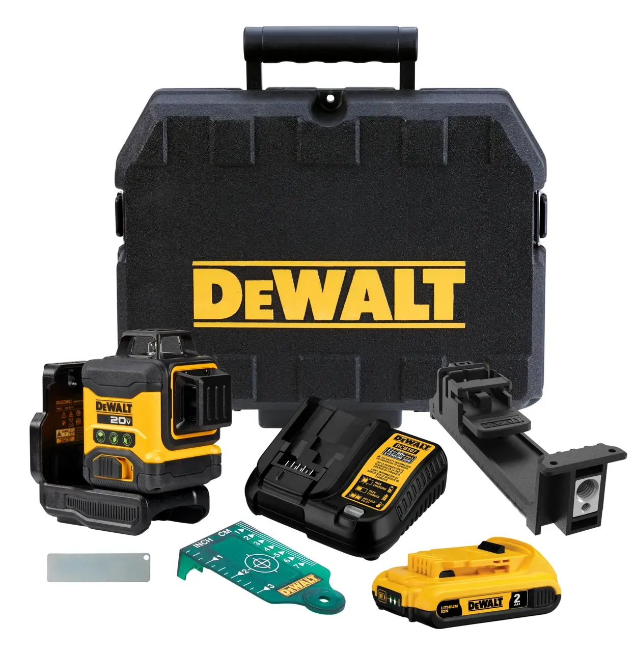 פלס לייזר ירוק DEWALT DCLE34031D1 18V 3X360°