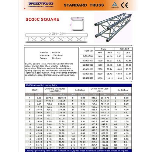 טראס משולש ALUMINUM TRIANGLE TRUSS 22*22*300 CM
