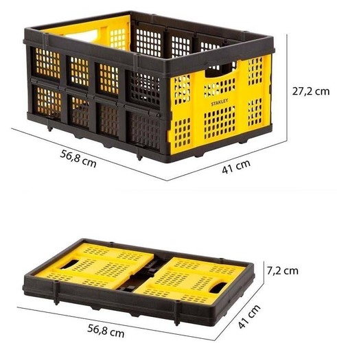 ארגז פלסטיק מתקפל ונייד עד 25 ק״ג דגם SXWTD-FT505 מבית Stanley