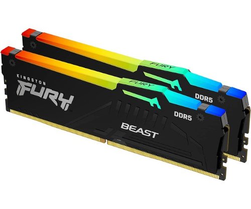 זכרון לנייח | Kingston Fury Beast RGB | 32GB 2X16 | DDR5 | 6800Mhz C34
