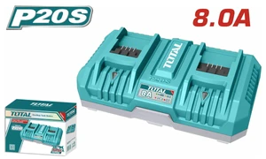 מטען כפול מהיר 8A לסוללות 20V מסדרת P20S דגם TFCLI2082 TOTAL