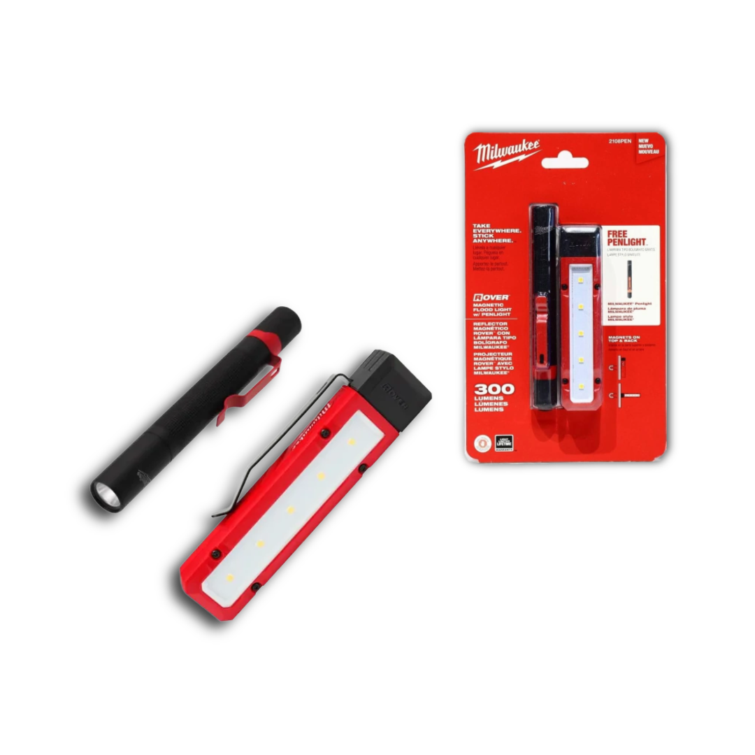 סט פנס כיס מגנטי 300LM דגם FL LED+ פנס עט 100LM דגם IPL LED2108PEN