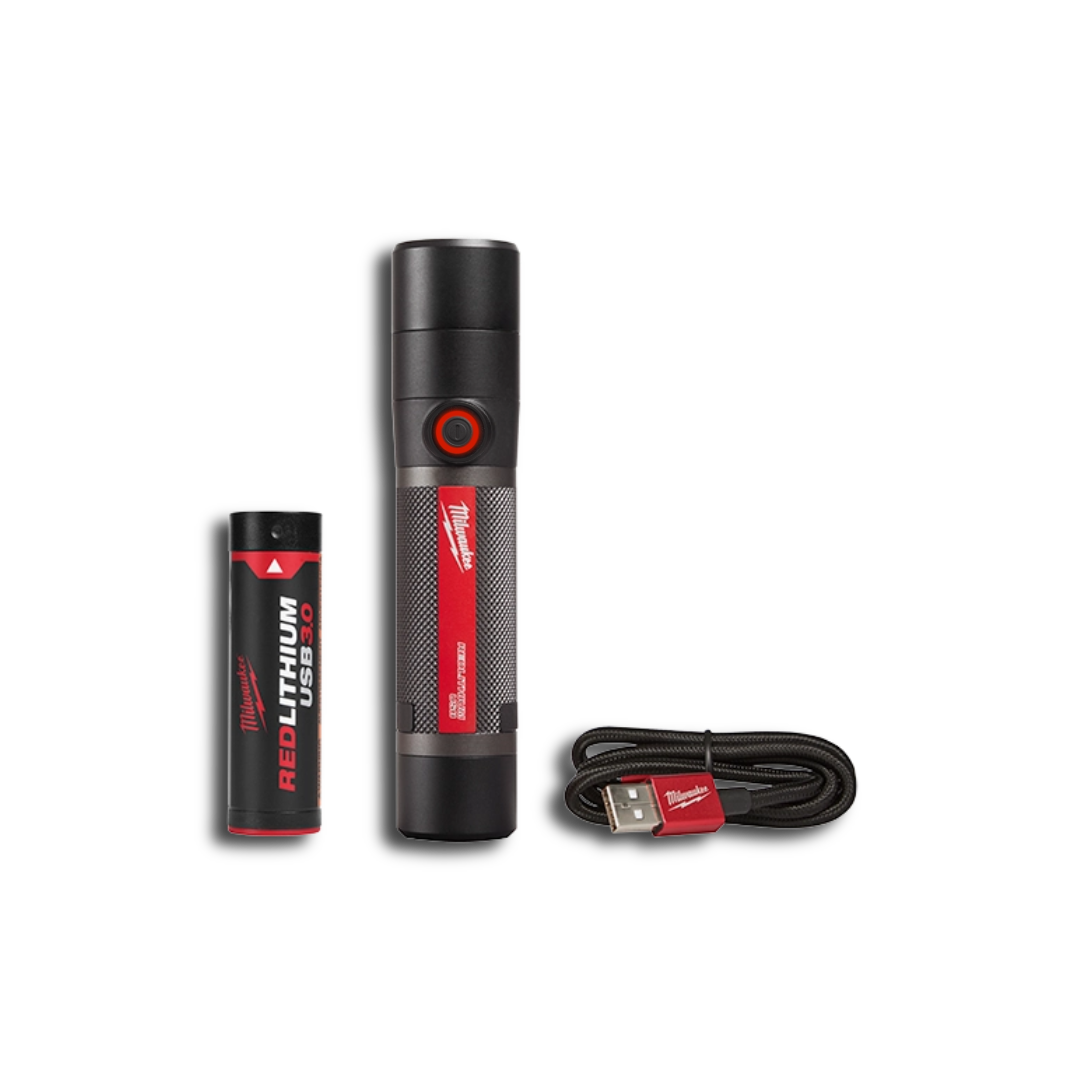 פנס יד 800 לומינס נטען USB עם סוללה 3AH ומטען2160-21 / L4 FMLED